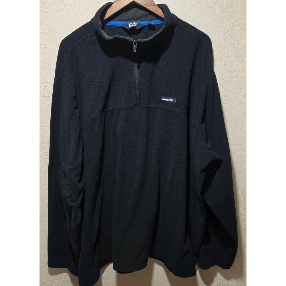 Men’s Tall Lands’ End Quarter Zip Black Fleece size 4xlt